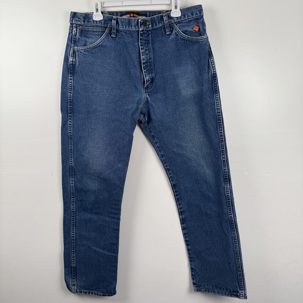 Wrangler FR13MWZ Jeans Mens 38x32 (36x31) Flame Resistant Workwear CAT2 2112
